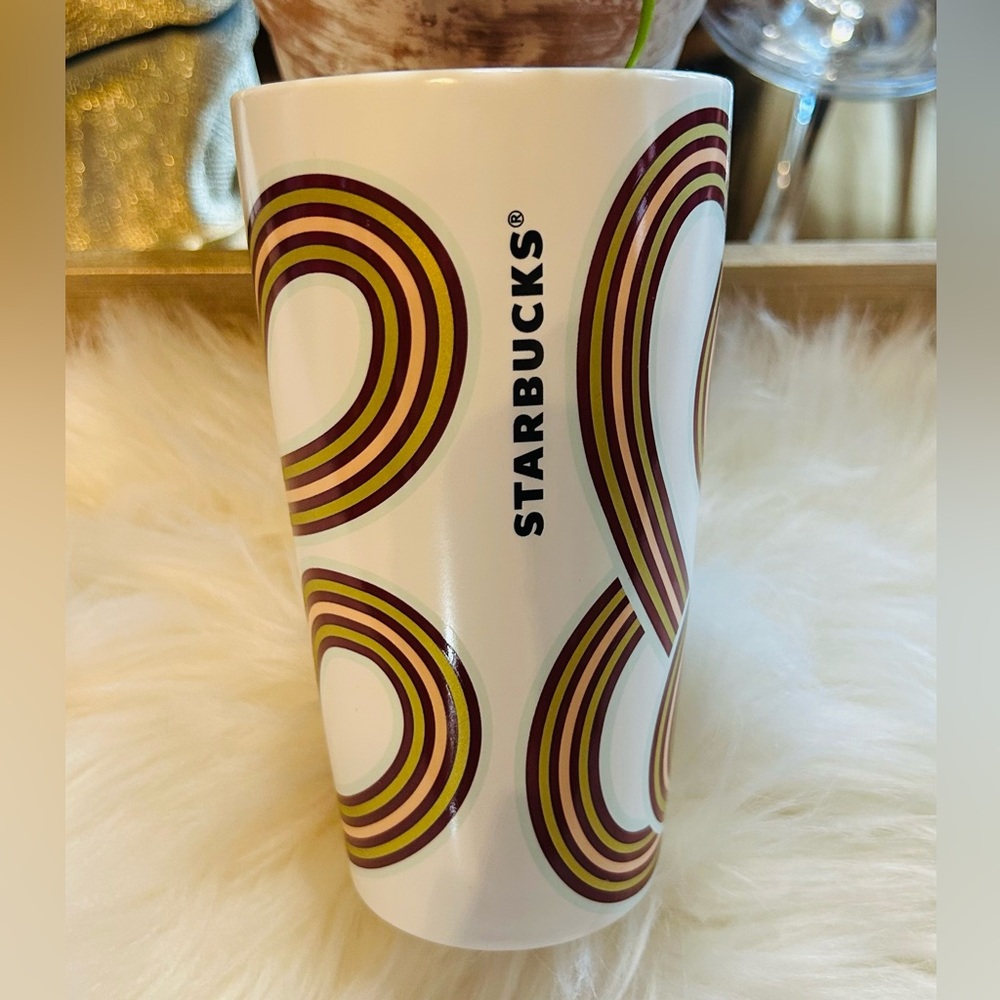Starbucks Ribbon Swirl Ceramic Cup Warm Wishes Mug Hot Tumbler 12oz New 2024 - Picture 11 of 17